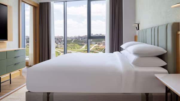 Suite mit 1 Schlafzimmer, 1 Kingsize-Bett, Schlafsofa, Stadtblick, Eckzimmer