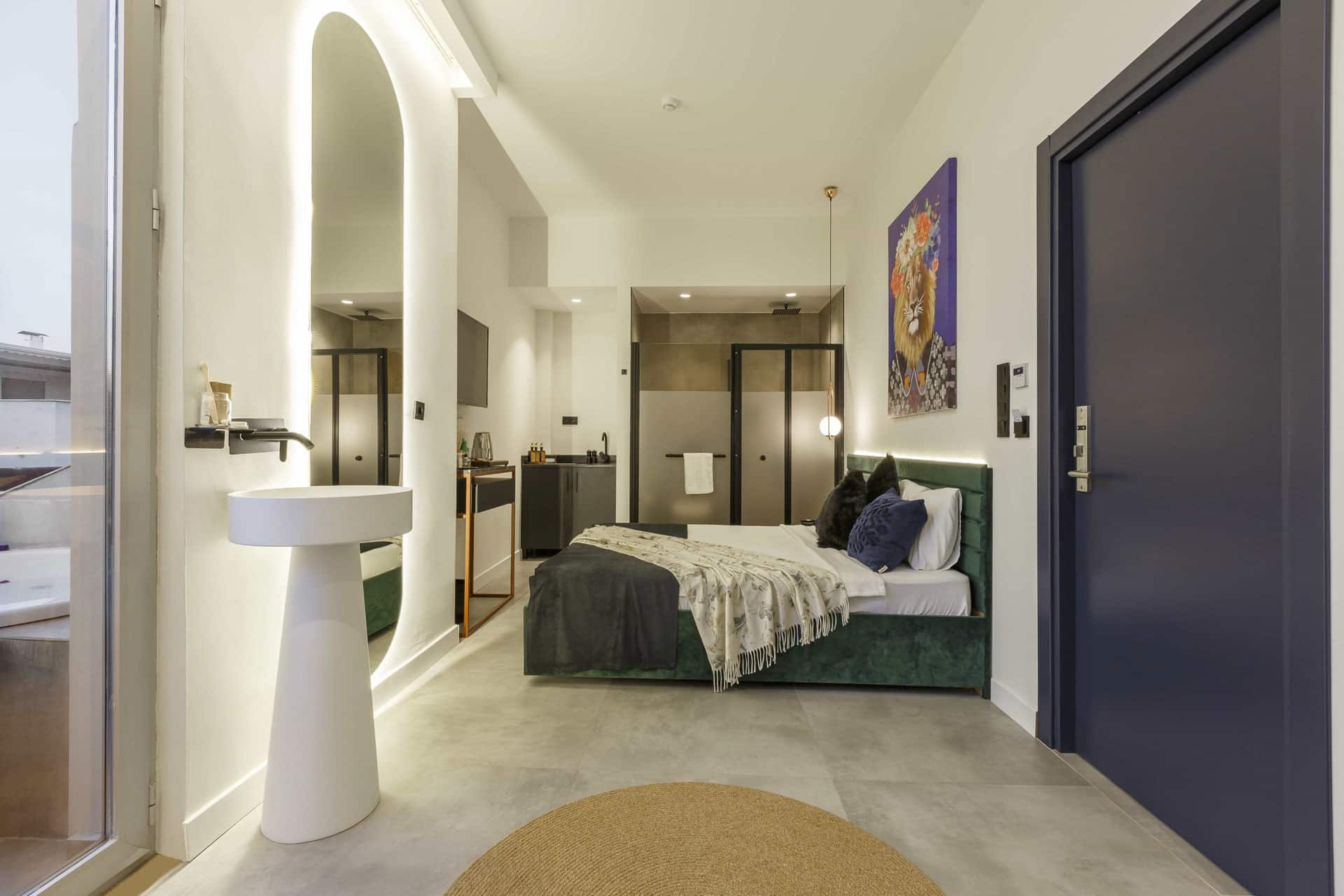 Zimmer mit Whirlpool und Balkon